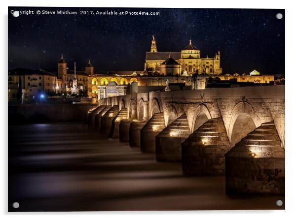 Cordoba, Roman Bridge. Acrylic by Steve Whitham