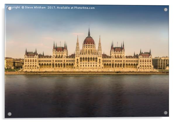 Budapest, Parliament Building. Acrylic by Steve Whitham