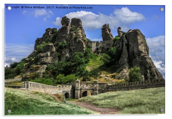 Belogradchik Rocks and Fortress Acrylic by Steve Whitham