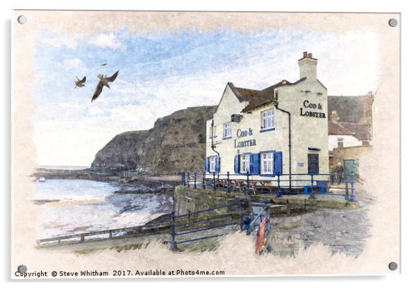 Yorkshire Coast - Staithes Harbour Acrylic by Steve Whitham