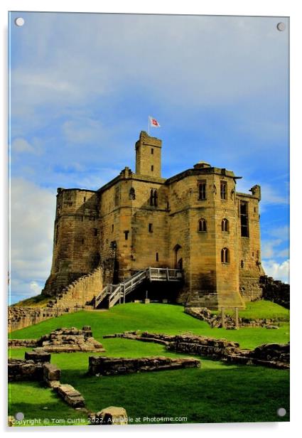 Warkworth Castle Northumberland Acrylic by Tom Curtis