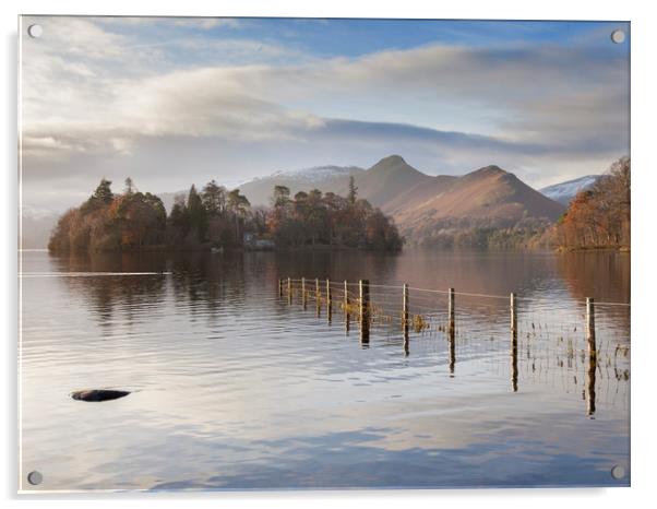 Derwentwater at sunrise  Acrylic by Colin Jarvis