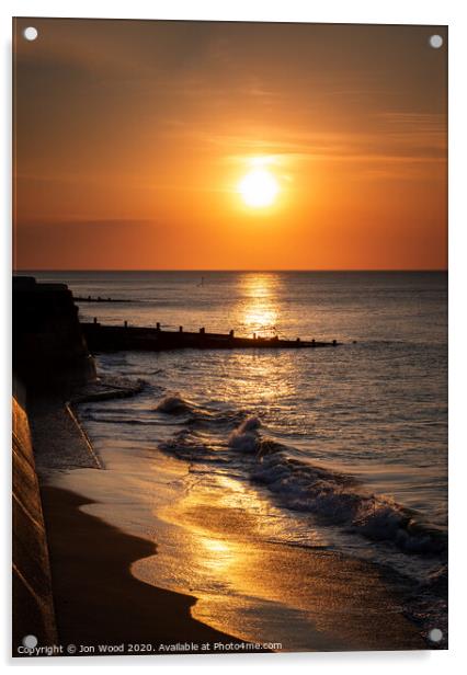 Sunset at Cromer, Norfolk Acrylic by Jon Wood