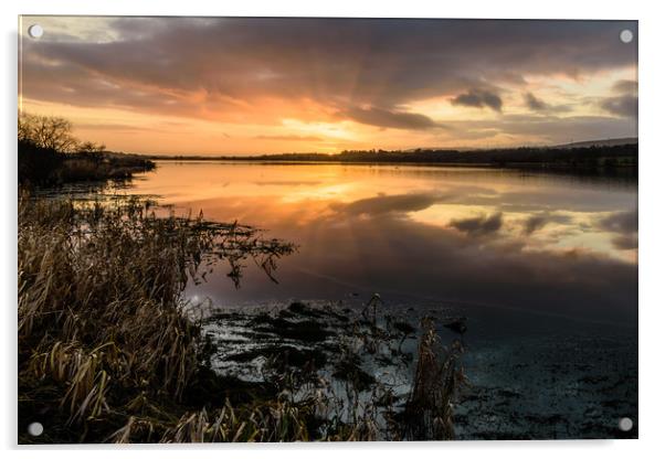 Sunset Reflection In Barr Loch Acrylic by Craig Bennett