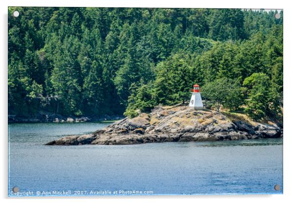Prevost Island Lighthouse Acrylic by Ann Mitchell