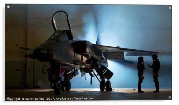 RAF Jaguar with pilots Acrylic by martin pulling