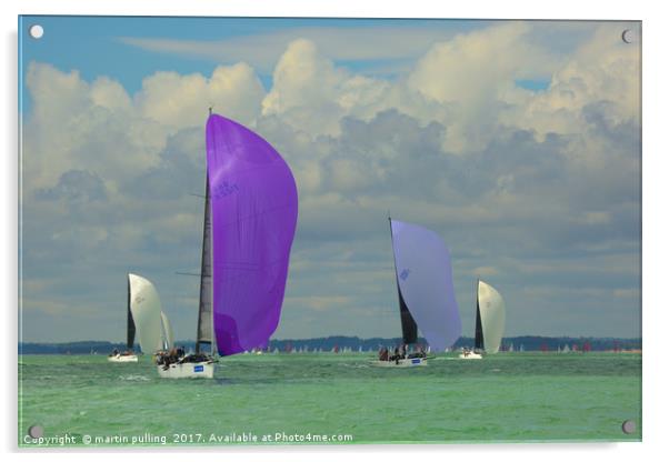 lendy Cowes race Acrylic by martin pulling