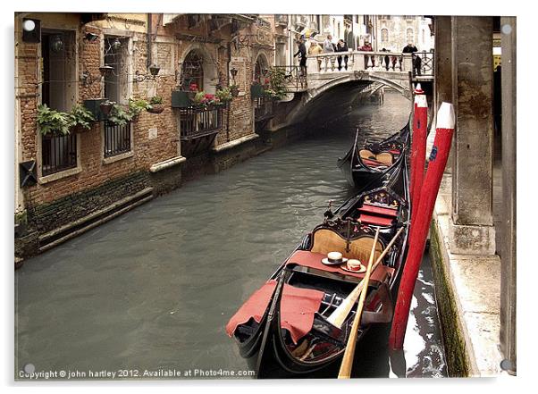 Venice- Gondolas, Canals, Romance Acrylic by john hartley