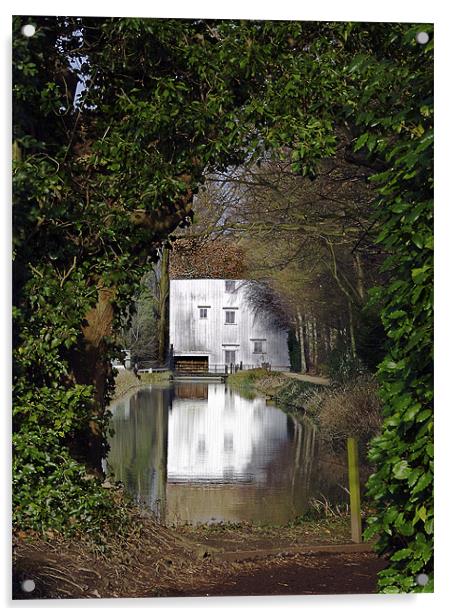 White Corn Mill reflected in the mill pond Acrylic by john hartley
