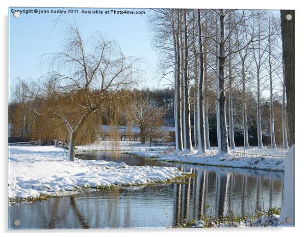 River Wensum North Norfolk after the Blizzard Acrylic by john hartley