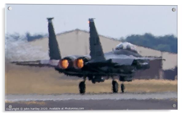 "Brakes Off"  MacDonnell-Douglas F15 After Burn Ta Acrylic by john hartley