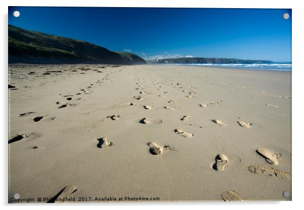 Footprints in the Sand Acrylic by Phil Wingfield