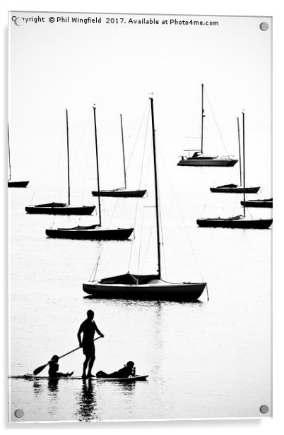 Paddle Board Family Acrylic by Phil Wingfield