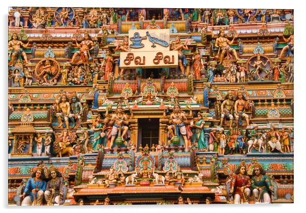 Hindu Temple Chennai Acrylic by Phil Wingfield