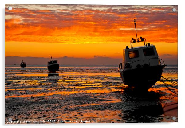 Thames Estuary Sunrise Acrylic by Phil Wingfield