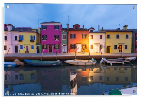 Burano Houses Acrylic by Sue Holness