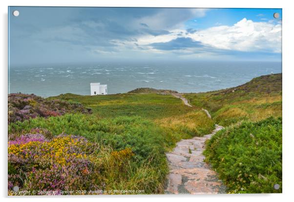 Path to Elin's Tower on Holy Island Acrylic by Sebastien Greber