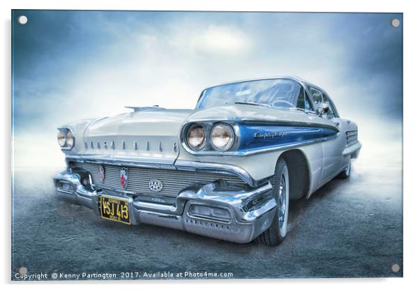 The blue and white Oldsmobile Acrylic by Kenny Partington