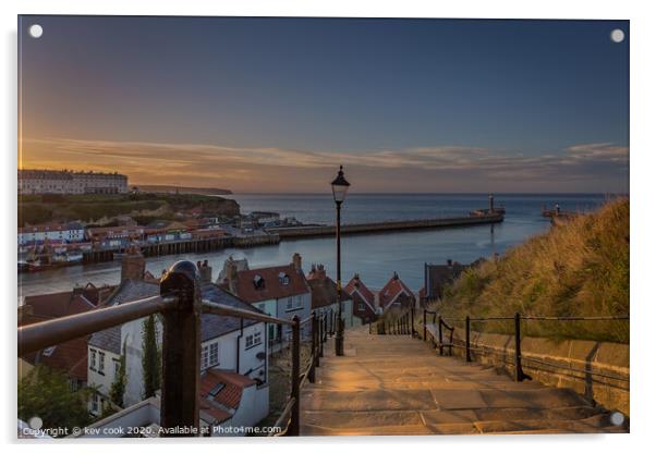 199 steps of whitby Acrylic by kevin cook