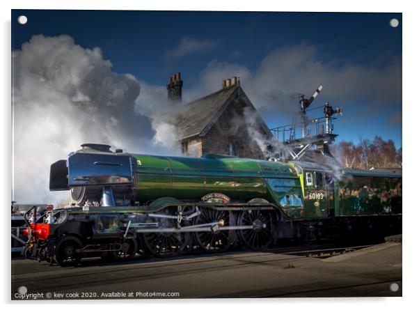 The Flying Scotsman at Grosmont Acrylic by kevin cook