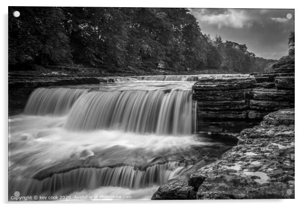 Aysgarth in Monochrome. Acrylic by kevin cook