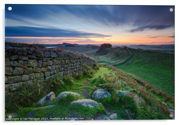 Sunrise Over Hadrian's Wall, Northumberland Acrylic by Ian Flanagan