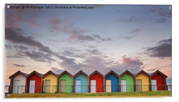 Beach Huts, Blyth Acrylic by Ian Flanagan