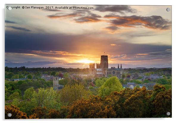 Durham Cathedral at sunset Acrylic by Ian Flanagan