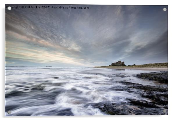 Bamburgh Castle Acrylic by Phil Buckle