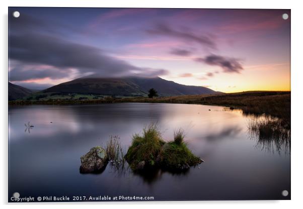 Tewet Tarn Dawn Acrylic by Phil Buckle