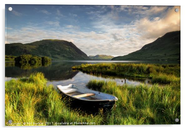 Crummock Water Boat Acrylic by Phil Buckle