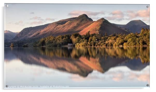 Catbells Morning Light Acrylic by Phil Buckle