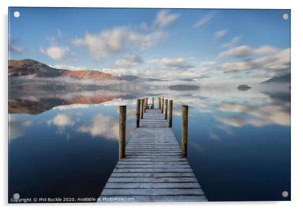 Ashness Jetty Calm Acrylic by Phil Buckle