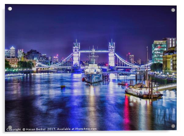 Tower Bridge illuminated Acrylic by Hasan Berkul