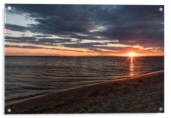 Perfect warm beach sunset Acrylic by Marlane Clarke