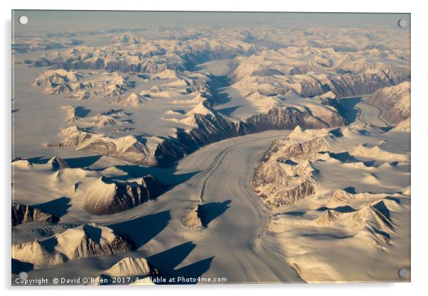 Flying over Greenland Acrylic by David O'Brien