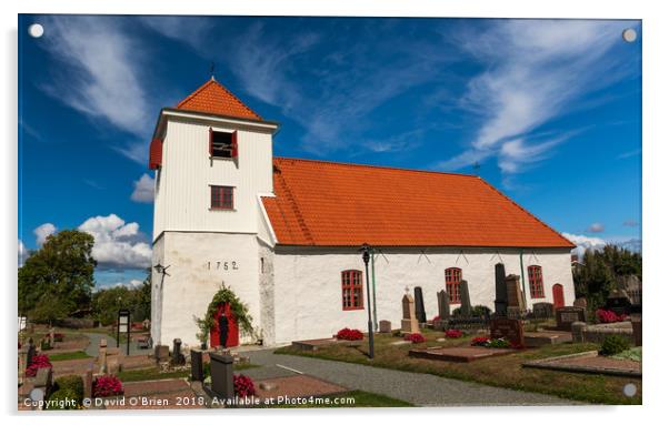 Lutheran Church on Styrso Island Acrylic by David O'Brien