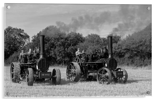 Steam ploughing engines Acrylic by Alan Barnes