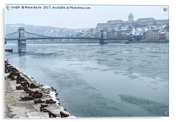 Shoes on the River Danube Acrylic by Marie Boyle