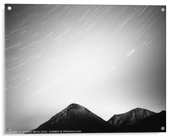Marsco Star Trails – Isle of Skye, Scotland Acrylic by Graham Binns