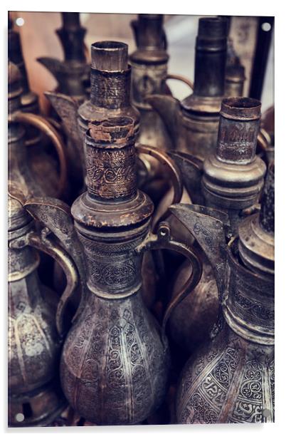 Arabian Antique Pots Acrylic by Richard Zalan