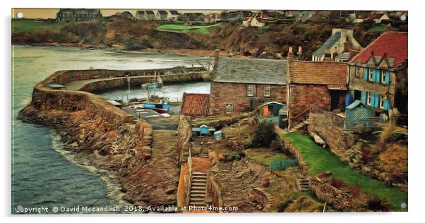 Crail Harbour Fife Acrylic by David Mccandlish