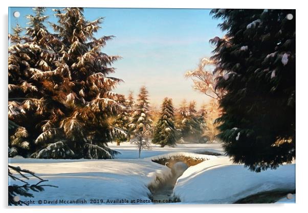 Snow scene Bishopbriggs Acrylic by David Mccandlish