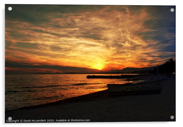 Sunset Podstrana Croatia Acrylic by David Mccandlish