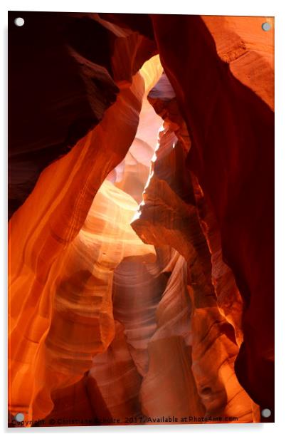 A Canyon Sculptured By Water - The Antelope Canyon Acrylic by Christiane Schulze