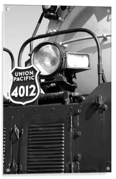 Union Pacific Big Boy Detail B&W Acrylic by Christiane Schulze