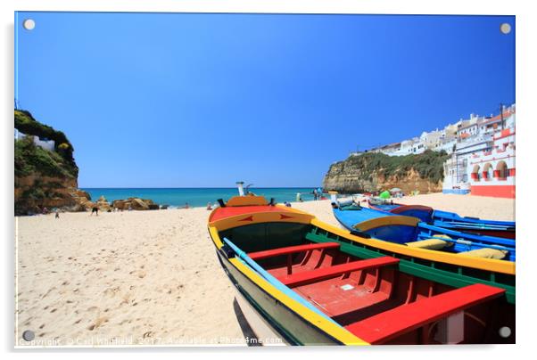Carvoeiro in the Algarve, Portugal. Acrylic by Carl Whitfield