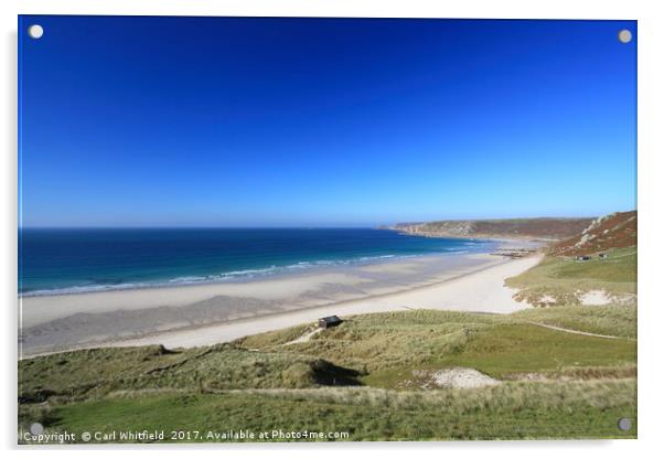 Sennen Cove in Cornwall, England. Acrylic by Carl Whitfield