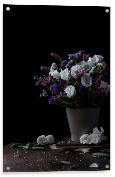 Flowers in a vase Acrylic by Denitsa Karan