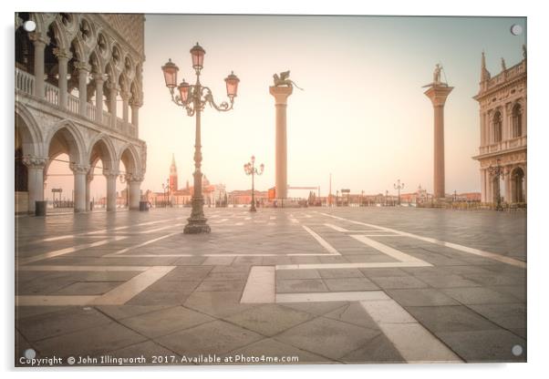 San Marco Sunrise Acrylic by John Illingworth